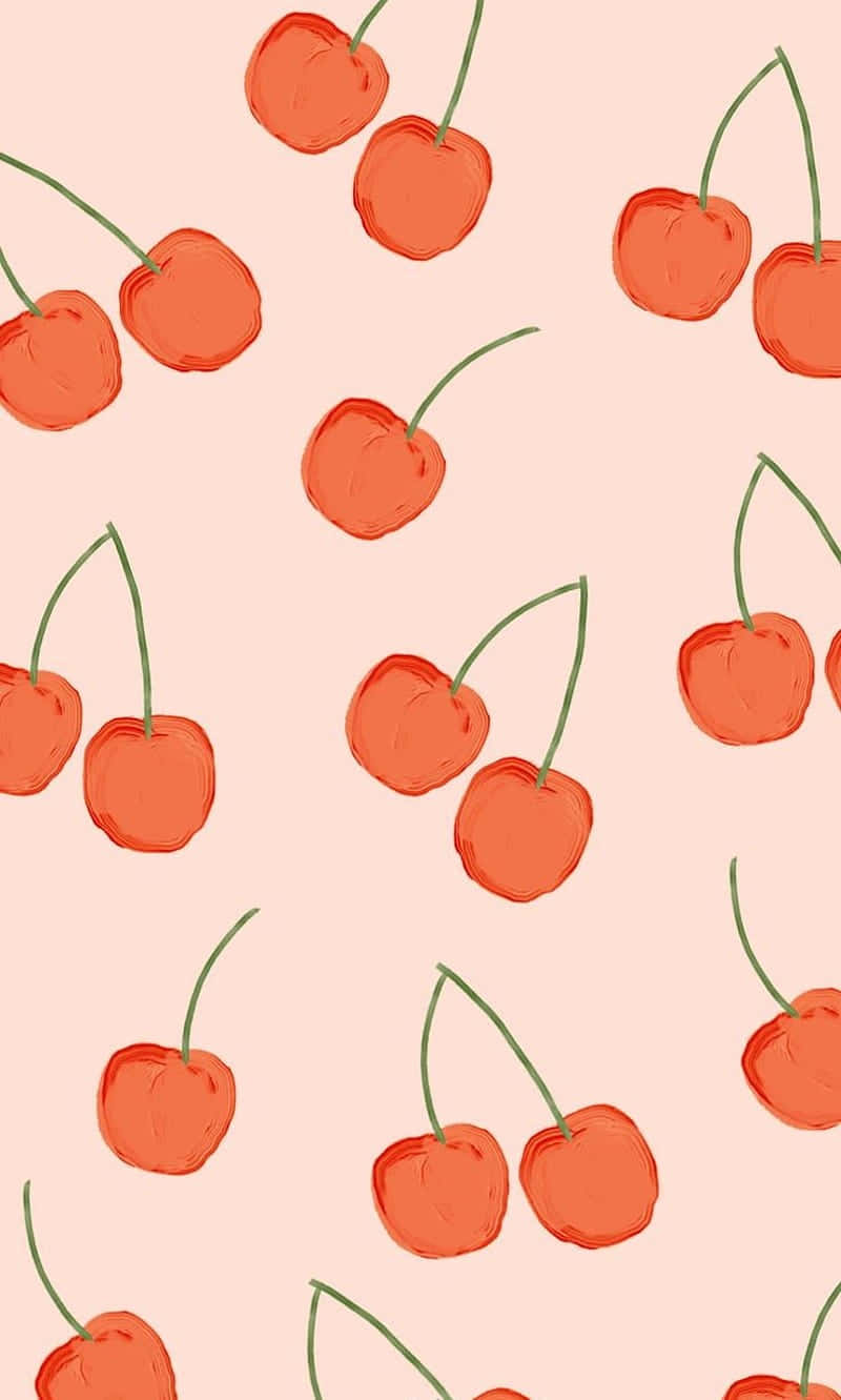 Cute Peach Cherries For Phone Wallpaper