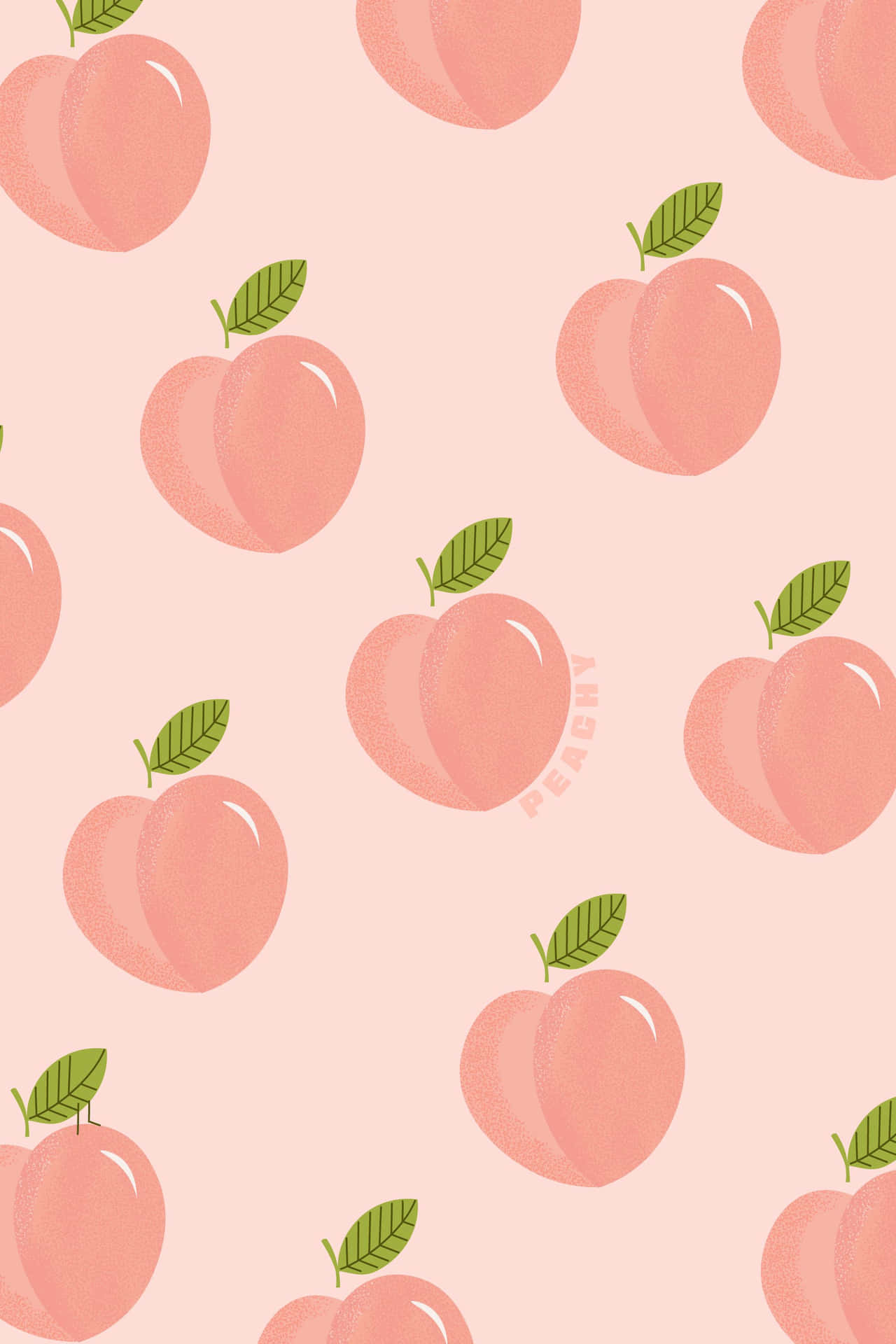 Cute Peach Pattern Art Wallpaper