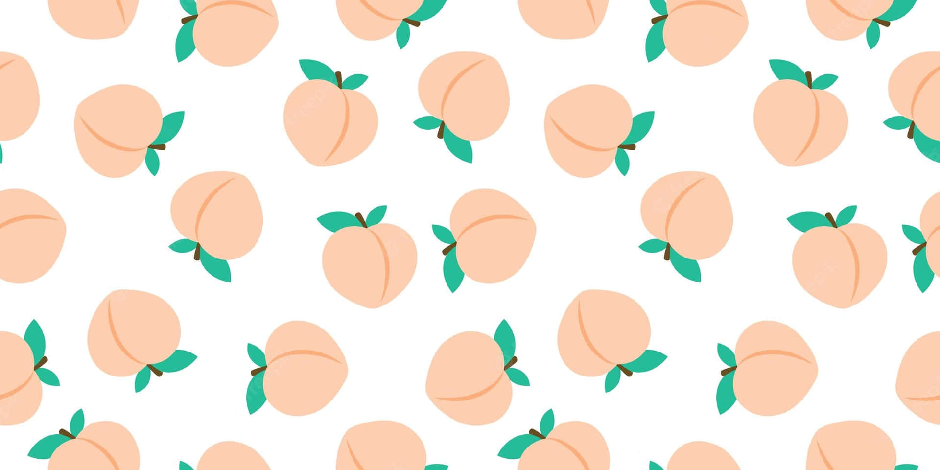 Cute Peach Pattern Whie Background Wallpaper