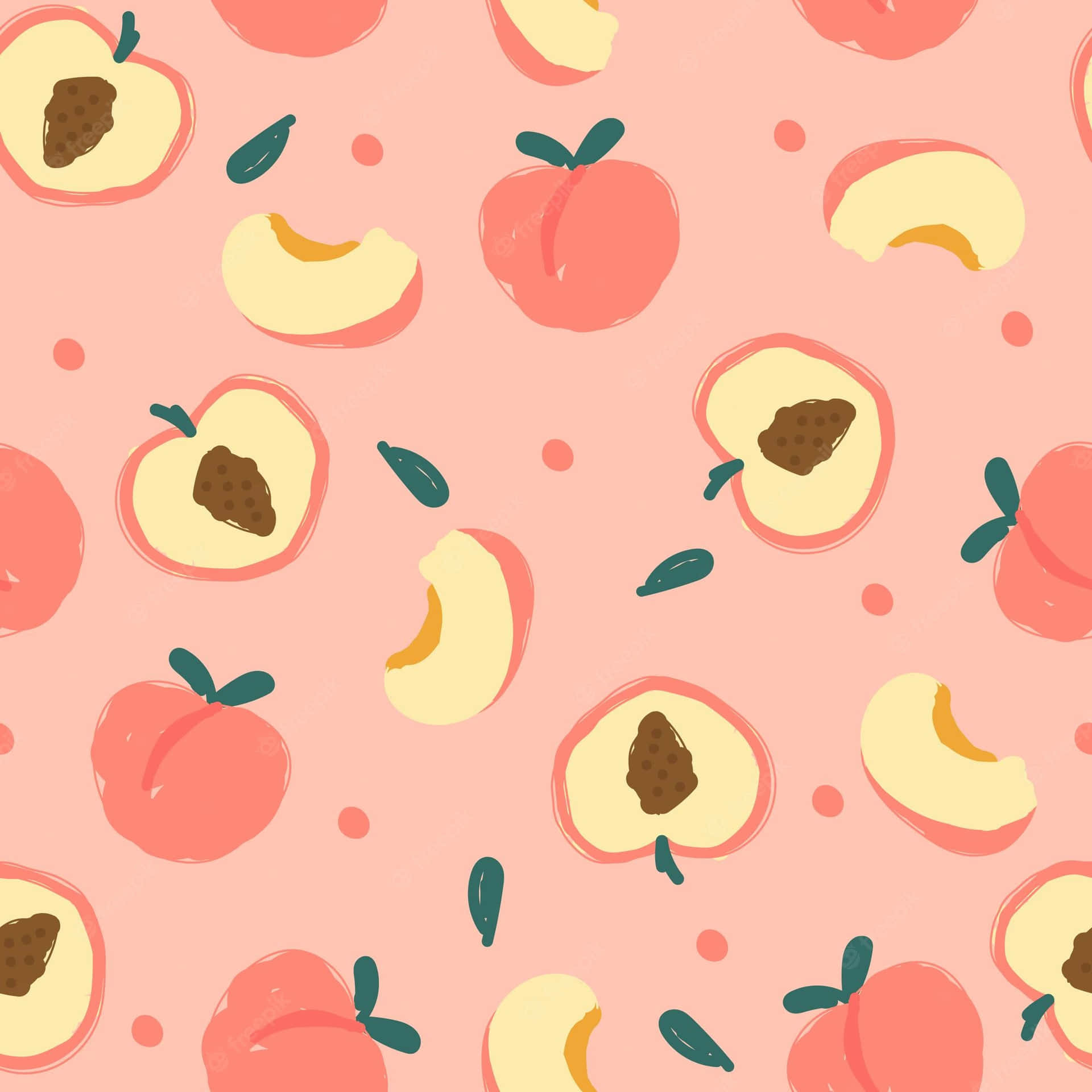 Peach Pattern Seamless Pattern Wallpaper