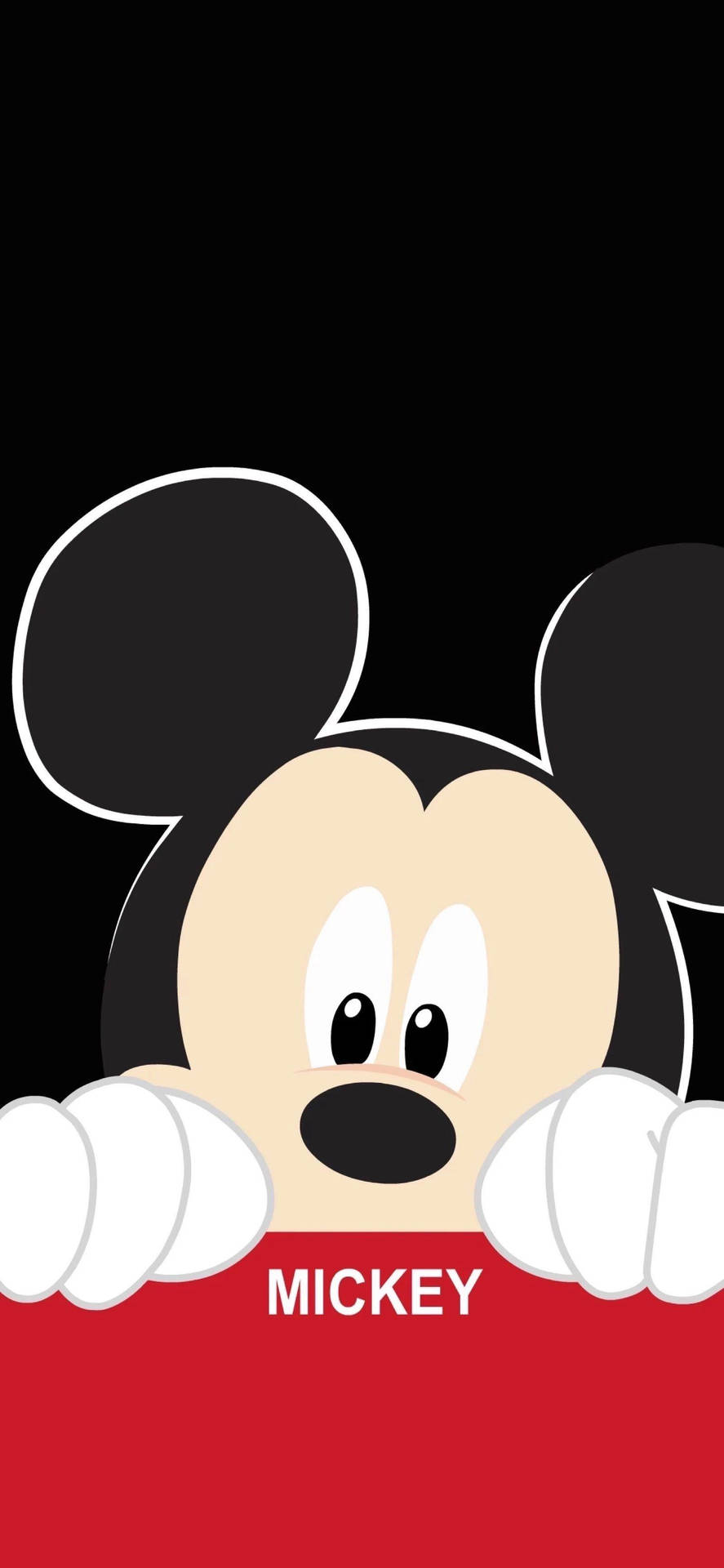 Cute Peeking Mickey Mouse Iphone Wallpaper