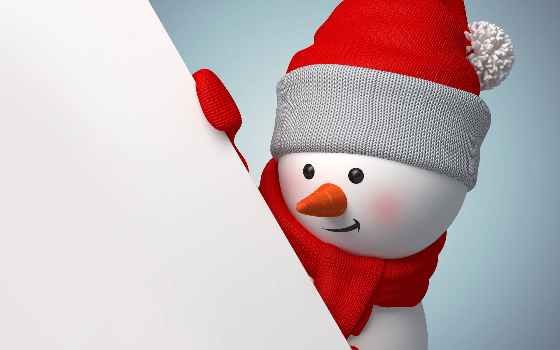 Cute Peeking Snowman Wallpaper