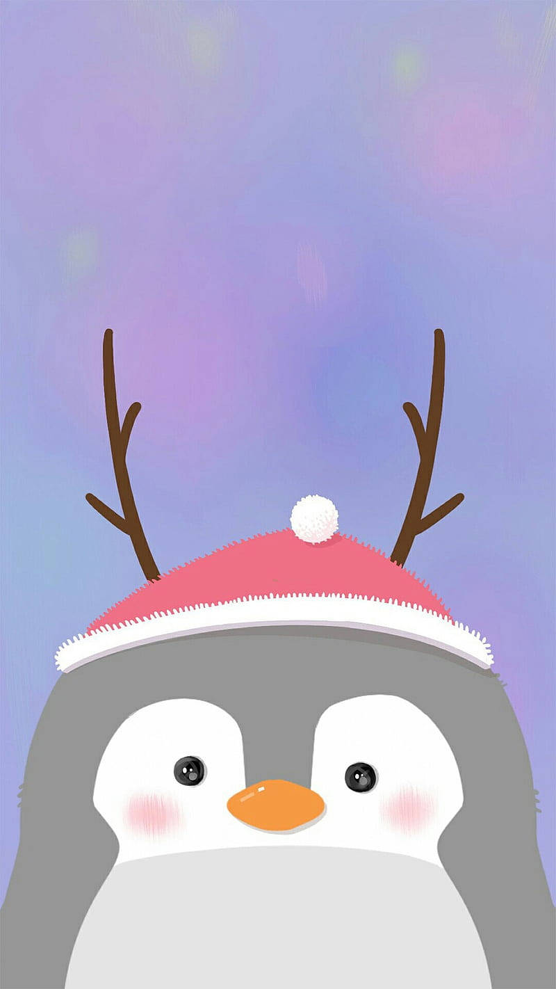 Cute Penguin Christmas Phone Wallpaper