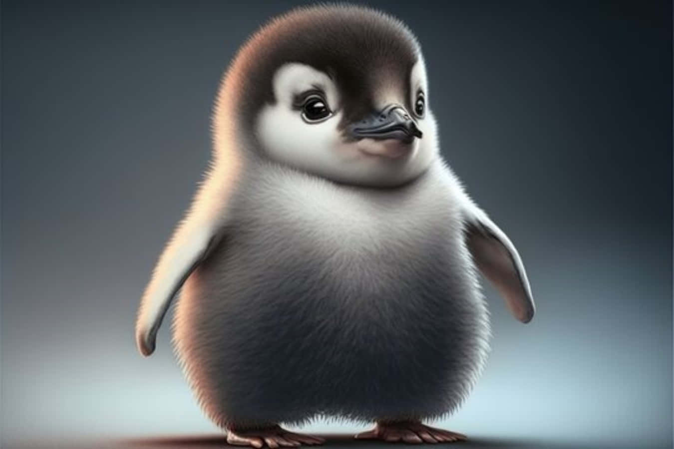 Gladfötter Söt Pingvin Bild.