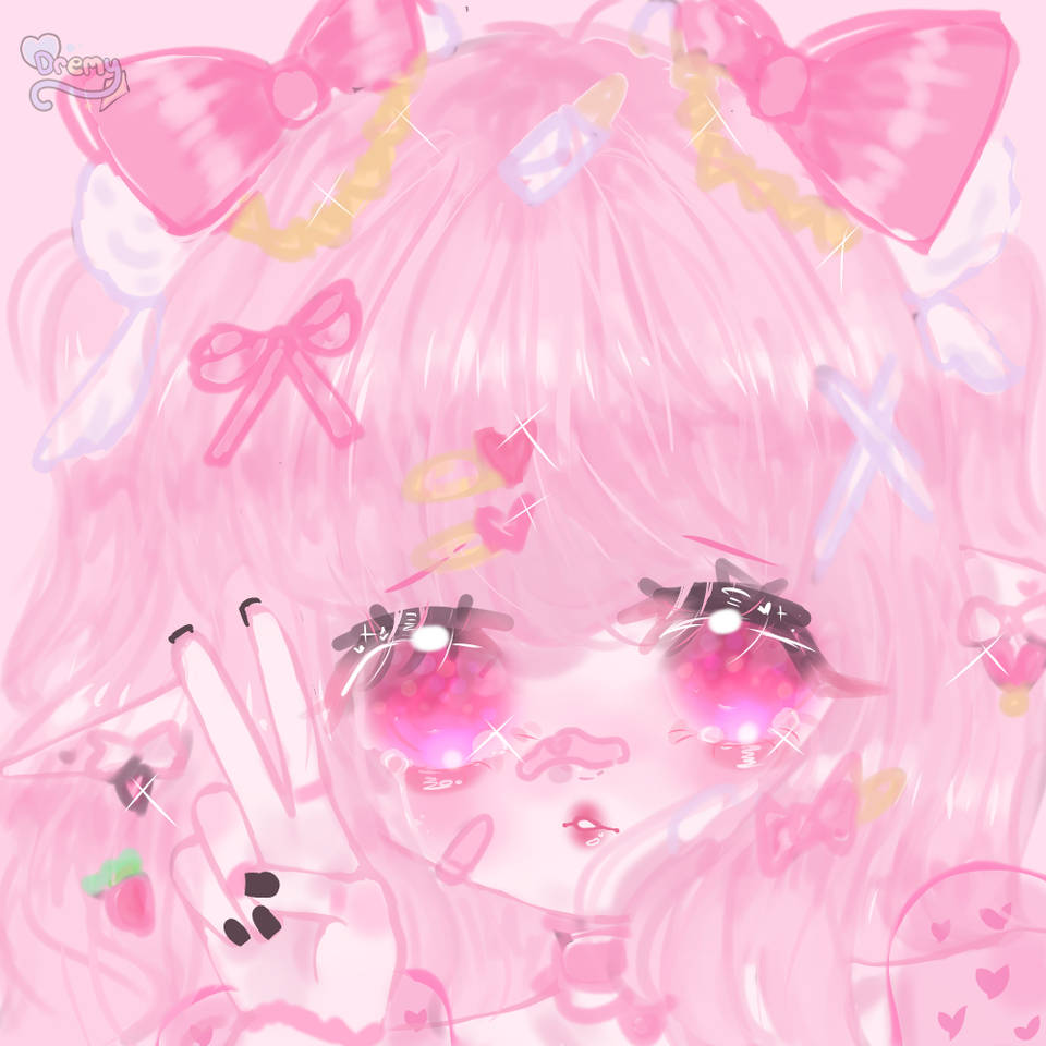 Cute PFP Pink Anime Girl Wallpaper