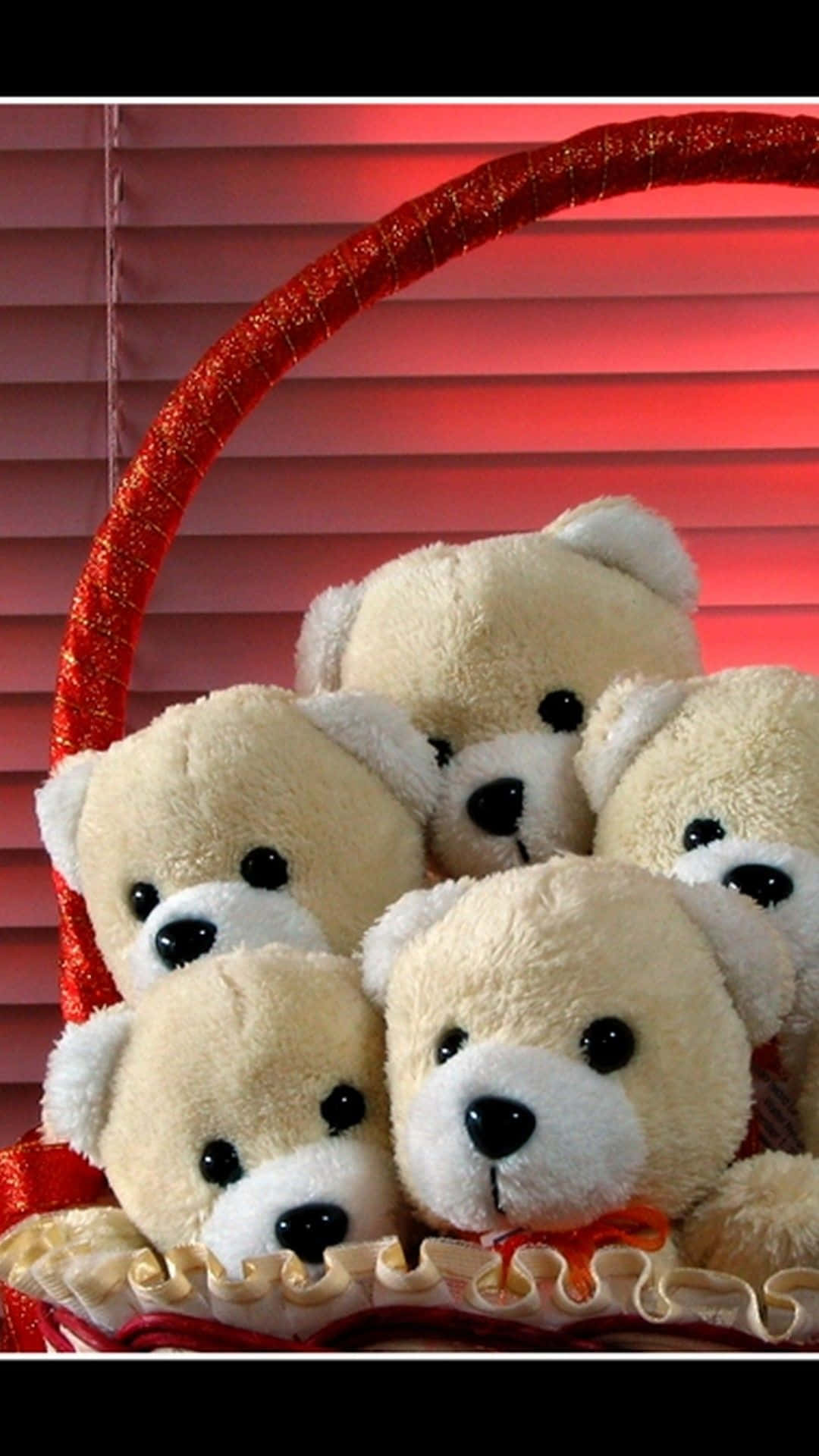 A Basket With Teddy Bears In It