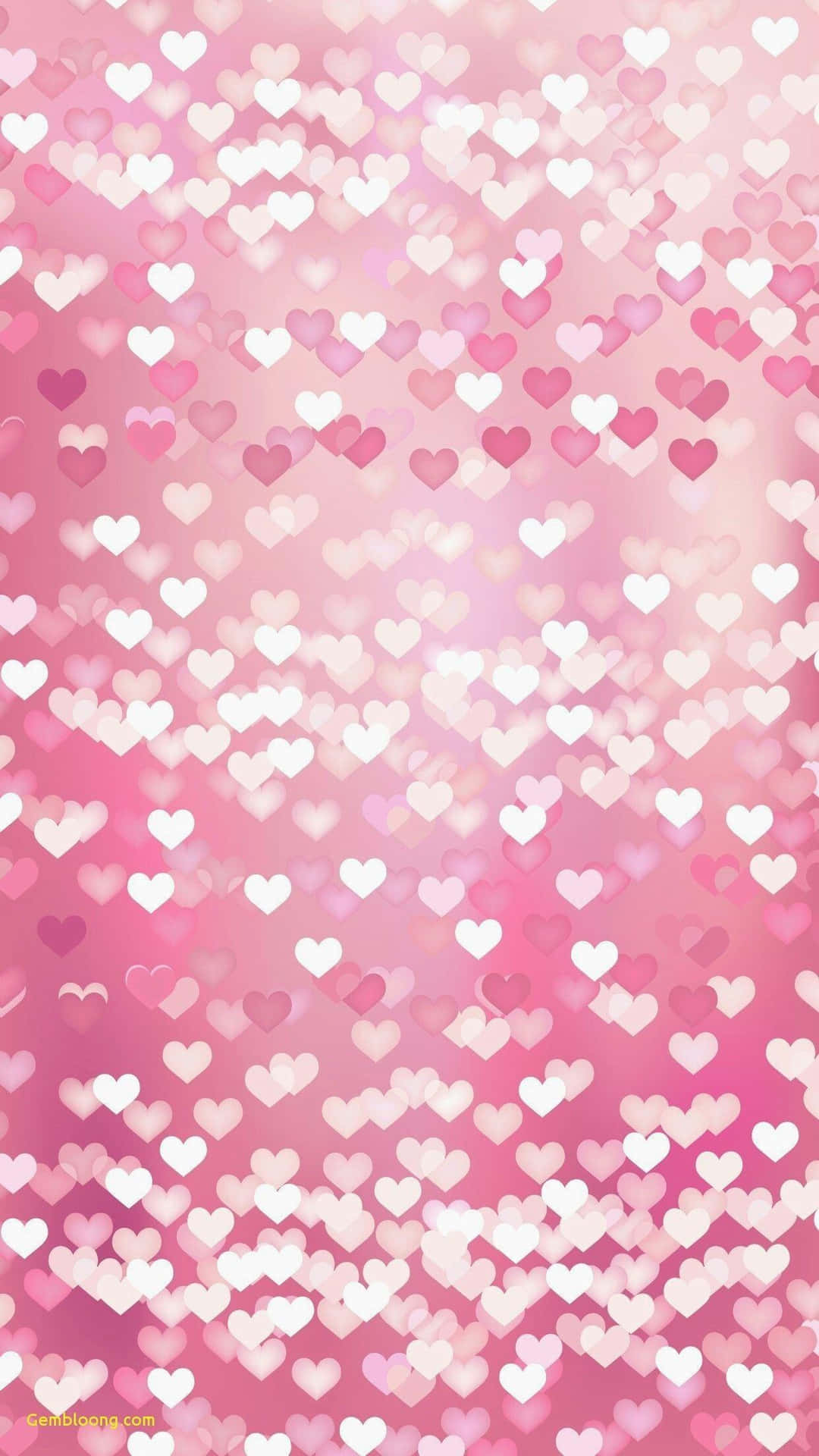 Pink Hearts Background With White Hearts