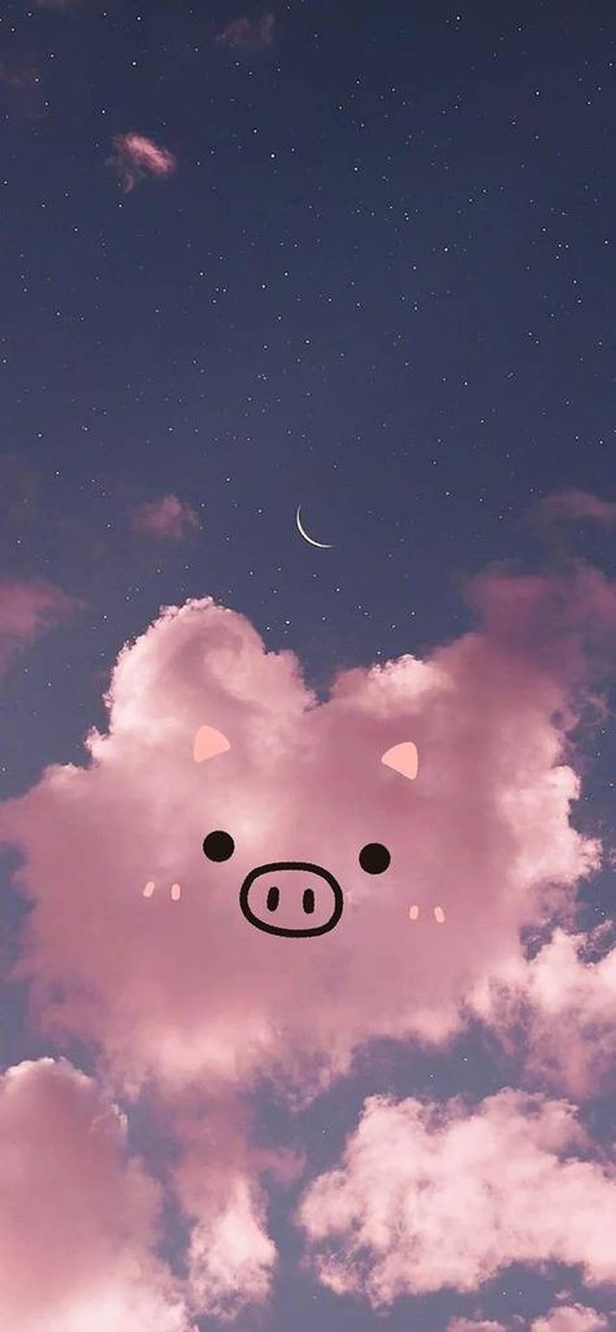 Cute Pig Clouds Background