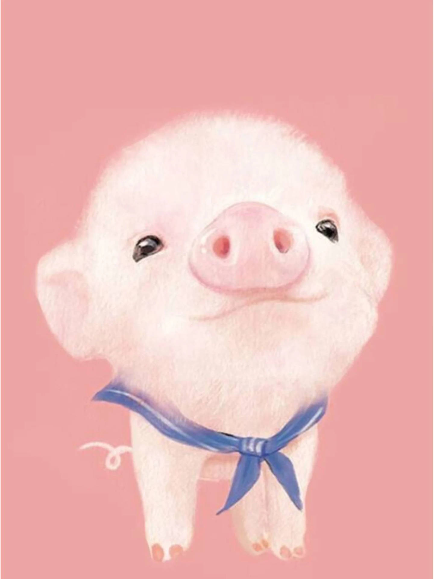 Cute pig digital painting wallpaper