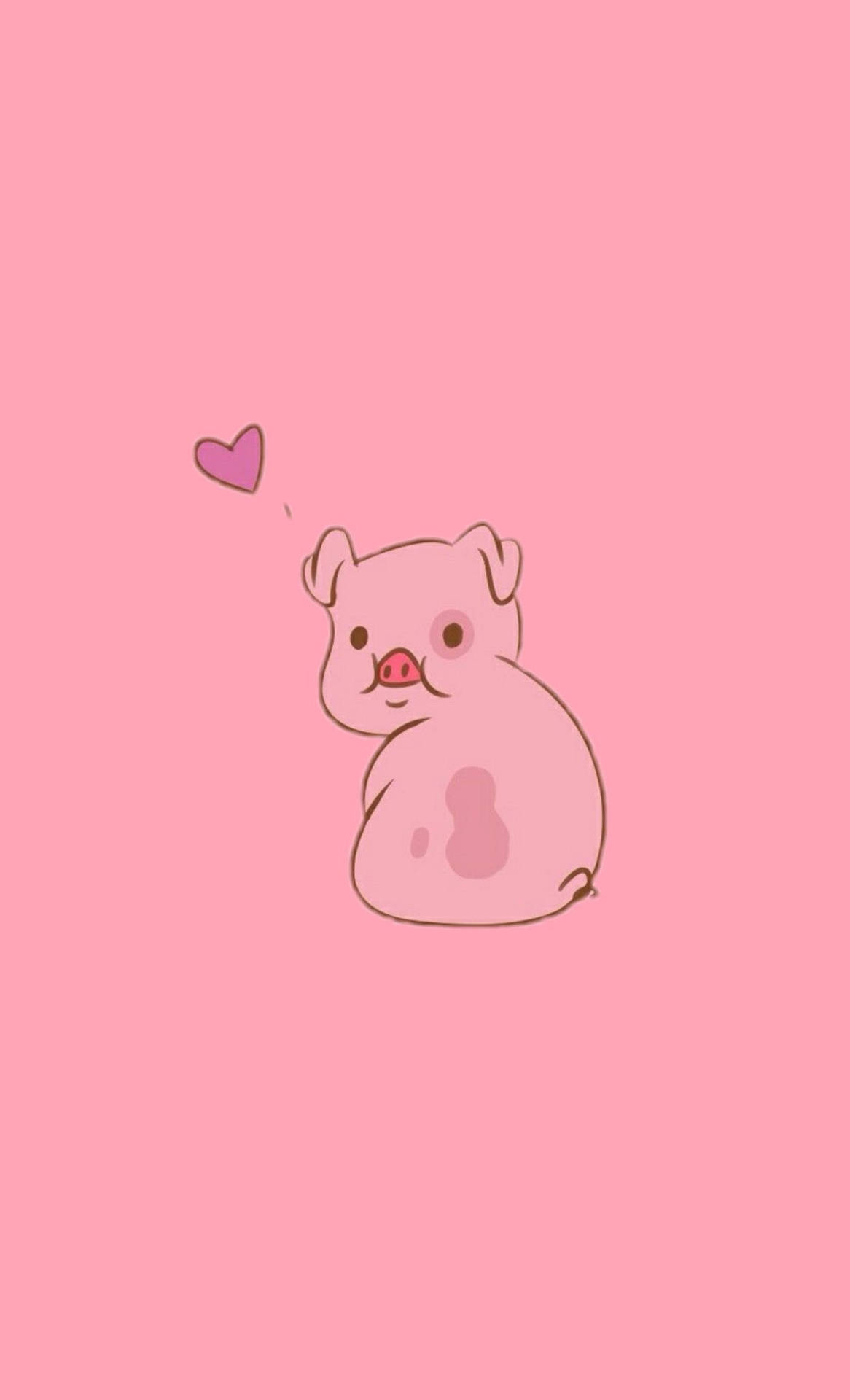 Cute Pig Heart Background