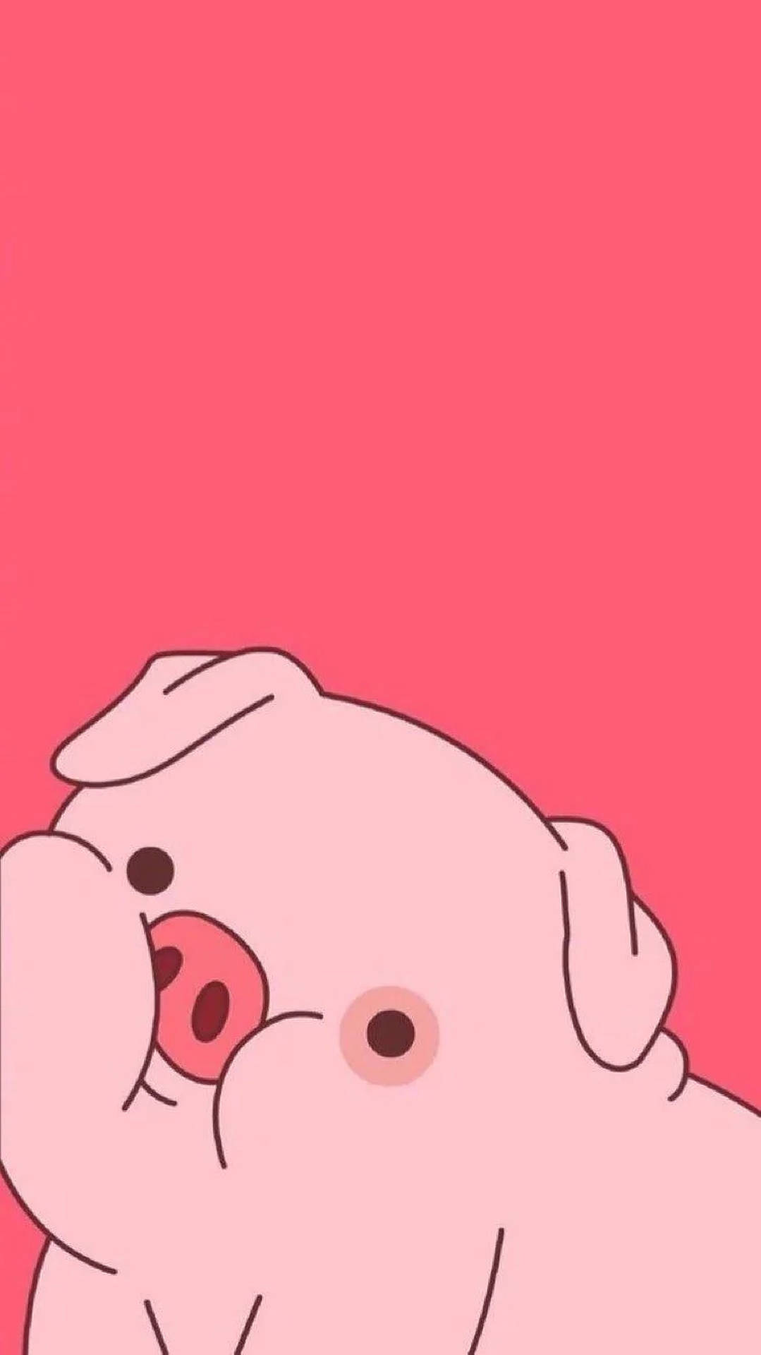 Cute Pig Pink Art Background