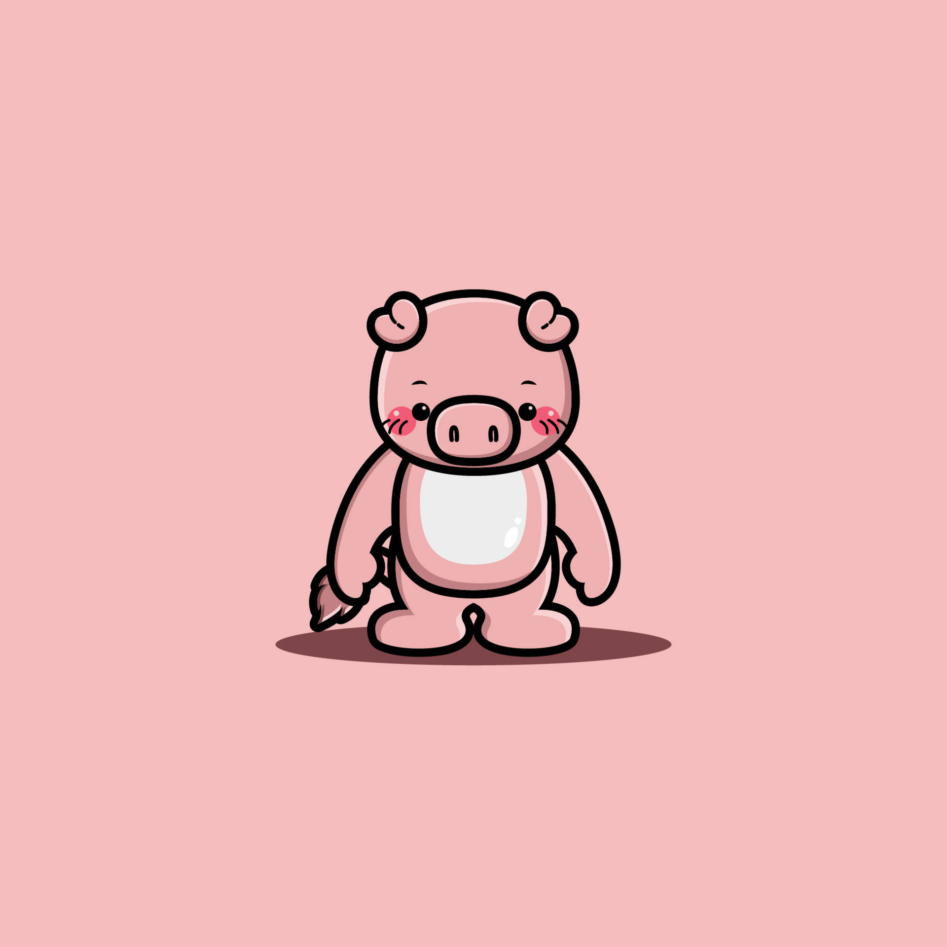 Cute Pig Vector Art Background