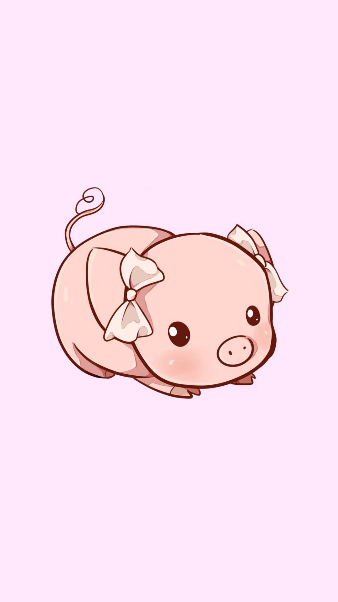 Cute Pig With Pink Bow Wallpaper