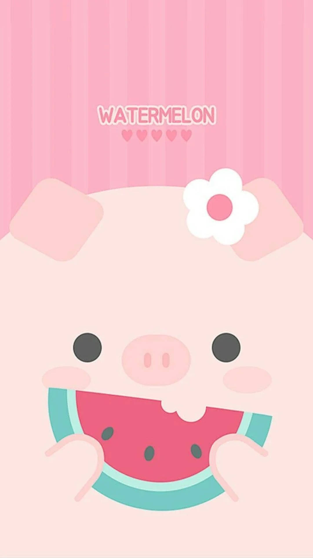 Cute Pig With Watermelon Wallpaper