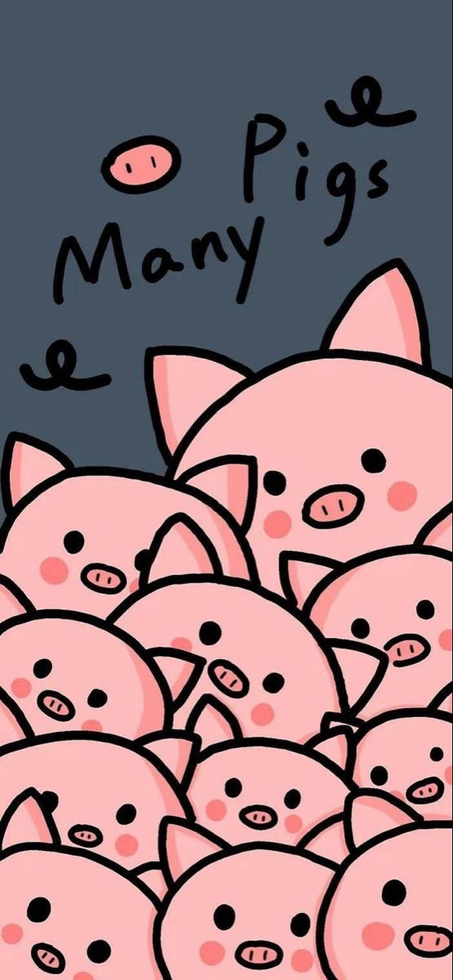 Cute Pigs Doodle Background