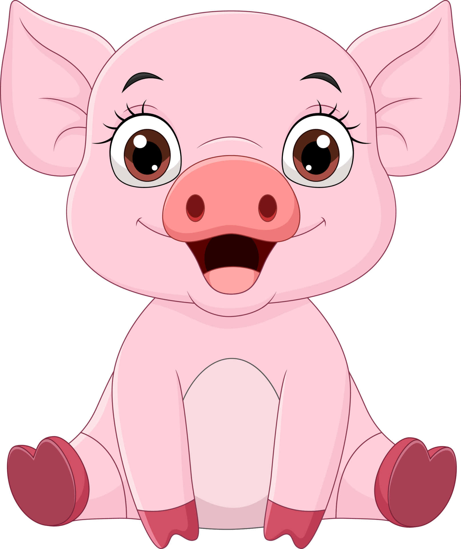 Cute Adorable Pink Pigs Picture