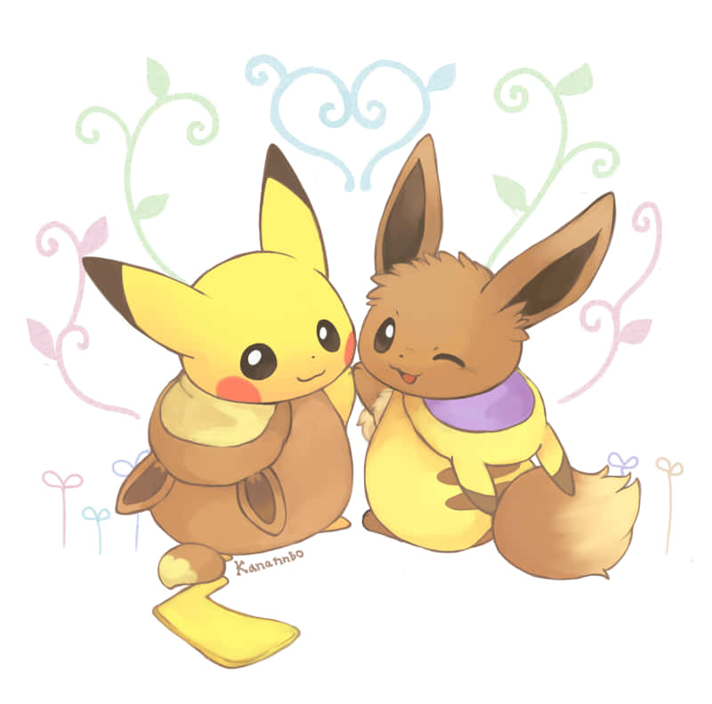 ¡dosde Los Pokémon Más Lindos De Todos: Pikachu Y Eevee! Fondo de pantalla