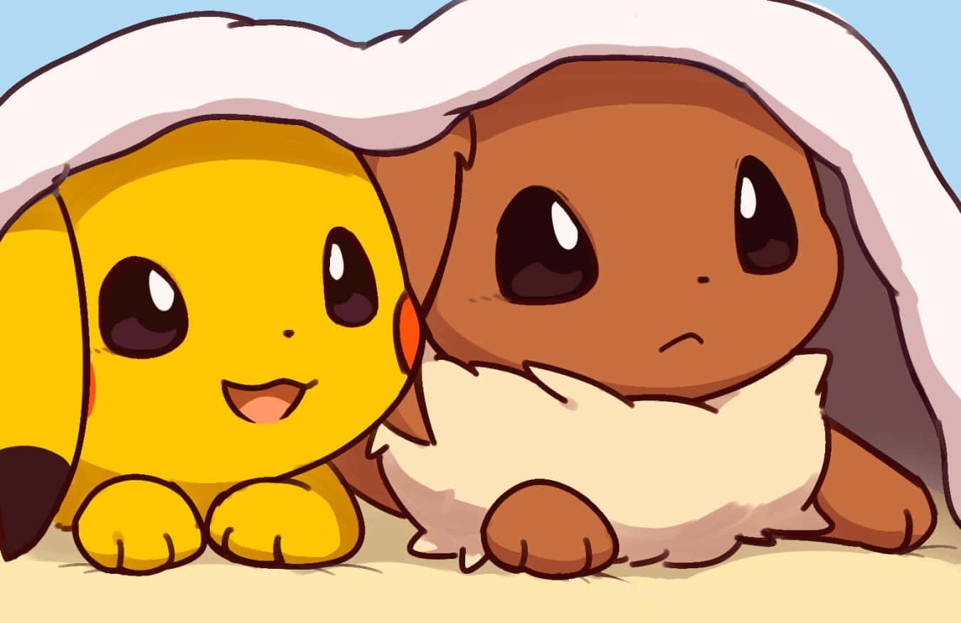 Download Pokéfriends Pikachu and Eevee cuddle in a field of grass ...