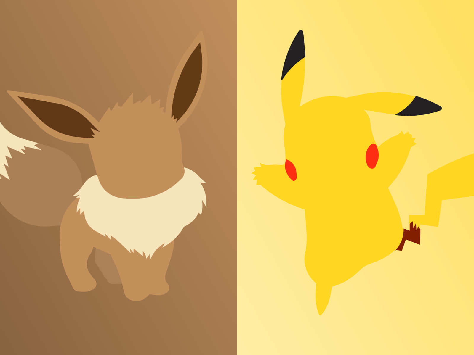 "The Best of Friends - Cute Pikachu and Eevee" Wallpaper