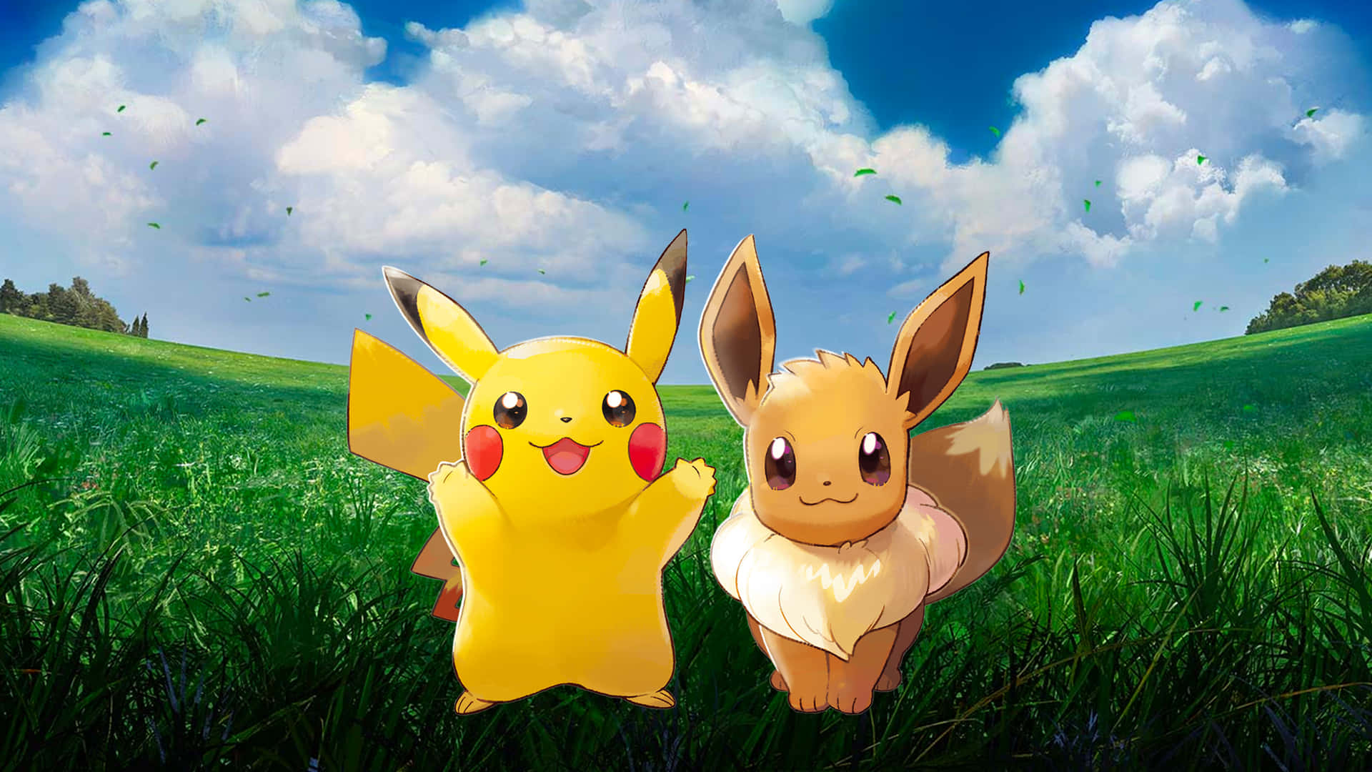 Tvåav De Mest Bedårande Pokémon Bredvid Varandra! Wallpaper