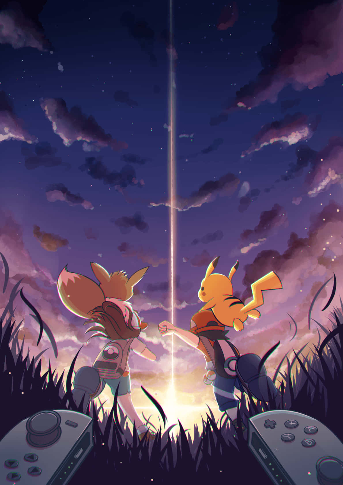 Åh, to af de sødeste Pokemon venner, der leger sammen! Wallpaper