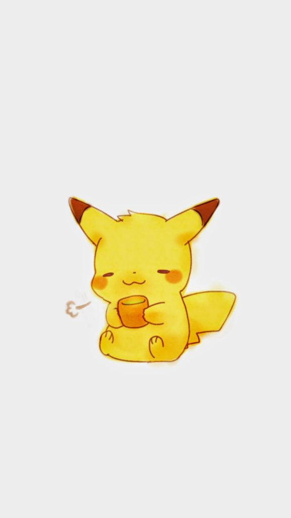 Cute Pikachu Drinking