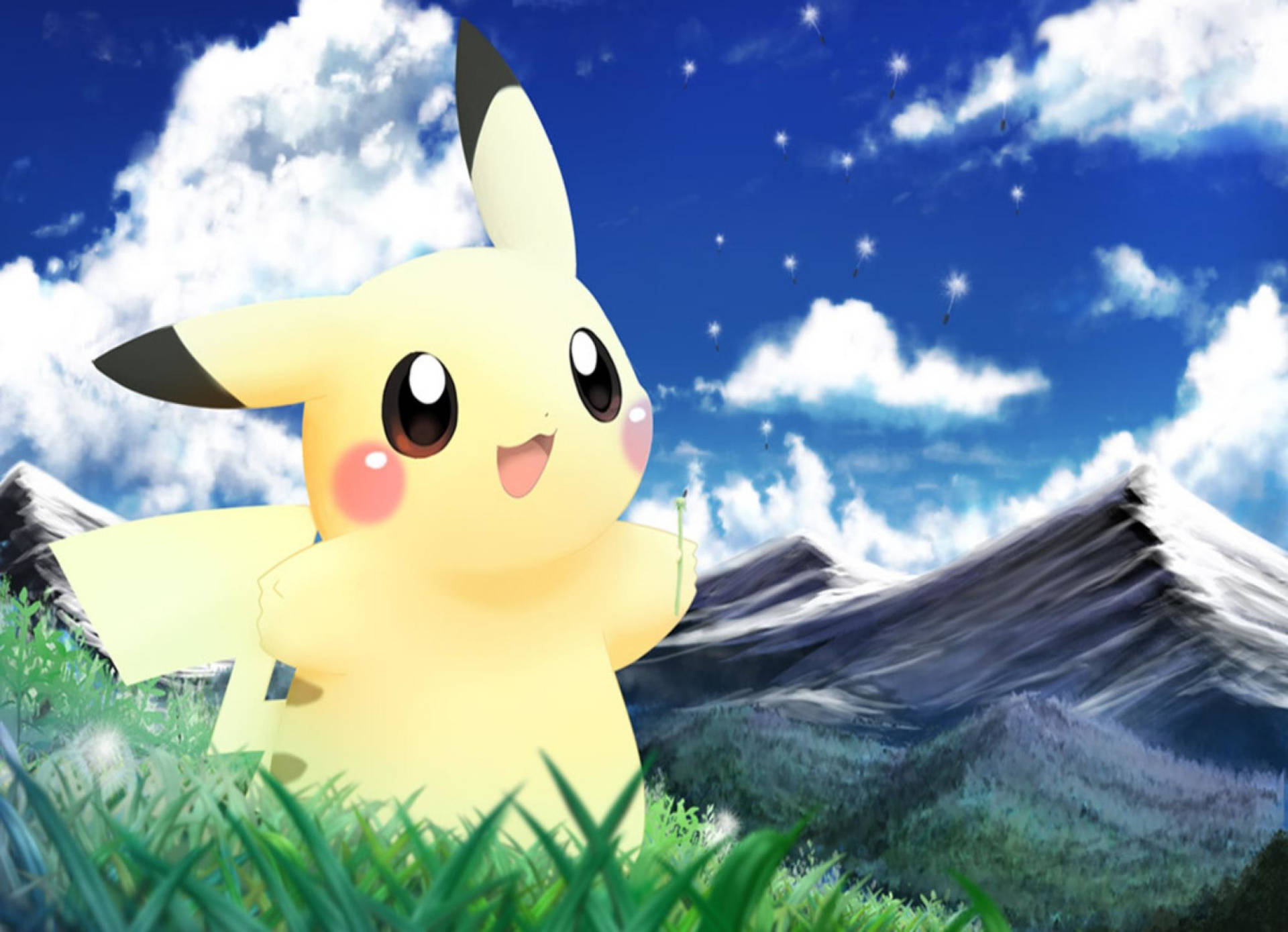 Cute Pikachu In The Mountains
