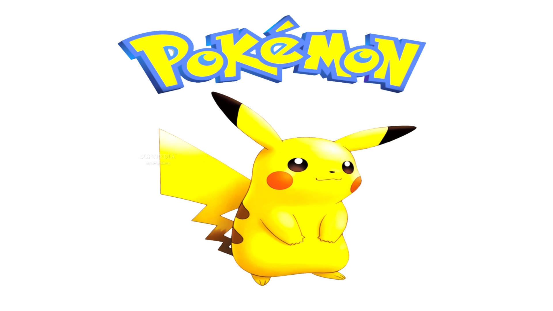 Cute Pikachu With Pokemon Logo