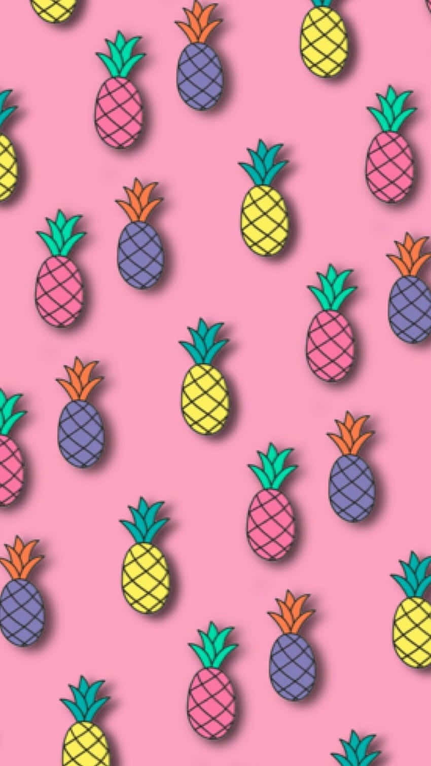 Cute Pineapple Drawing Wallpaper