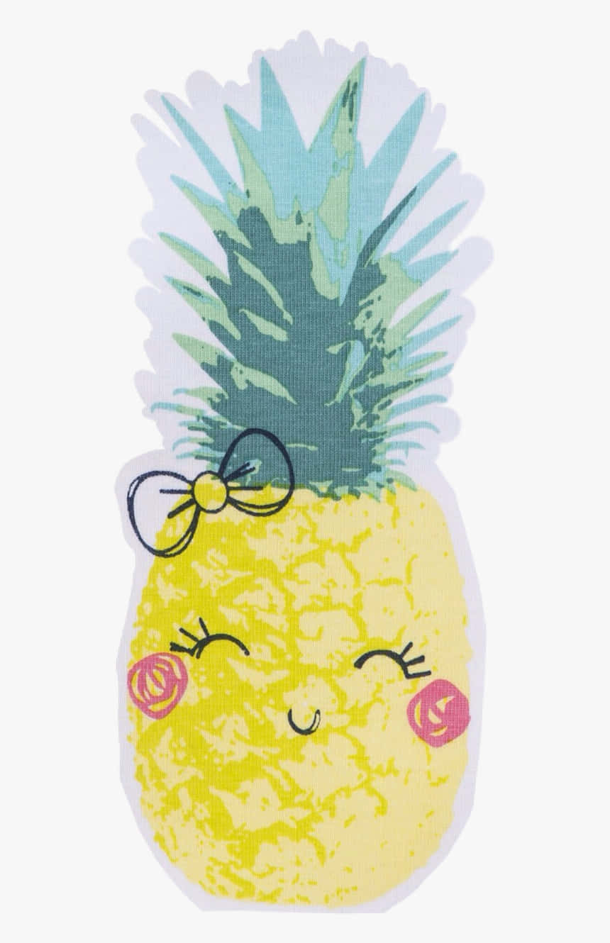 Cute Pineapple Face Drawing Wallpaper