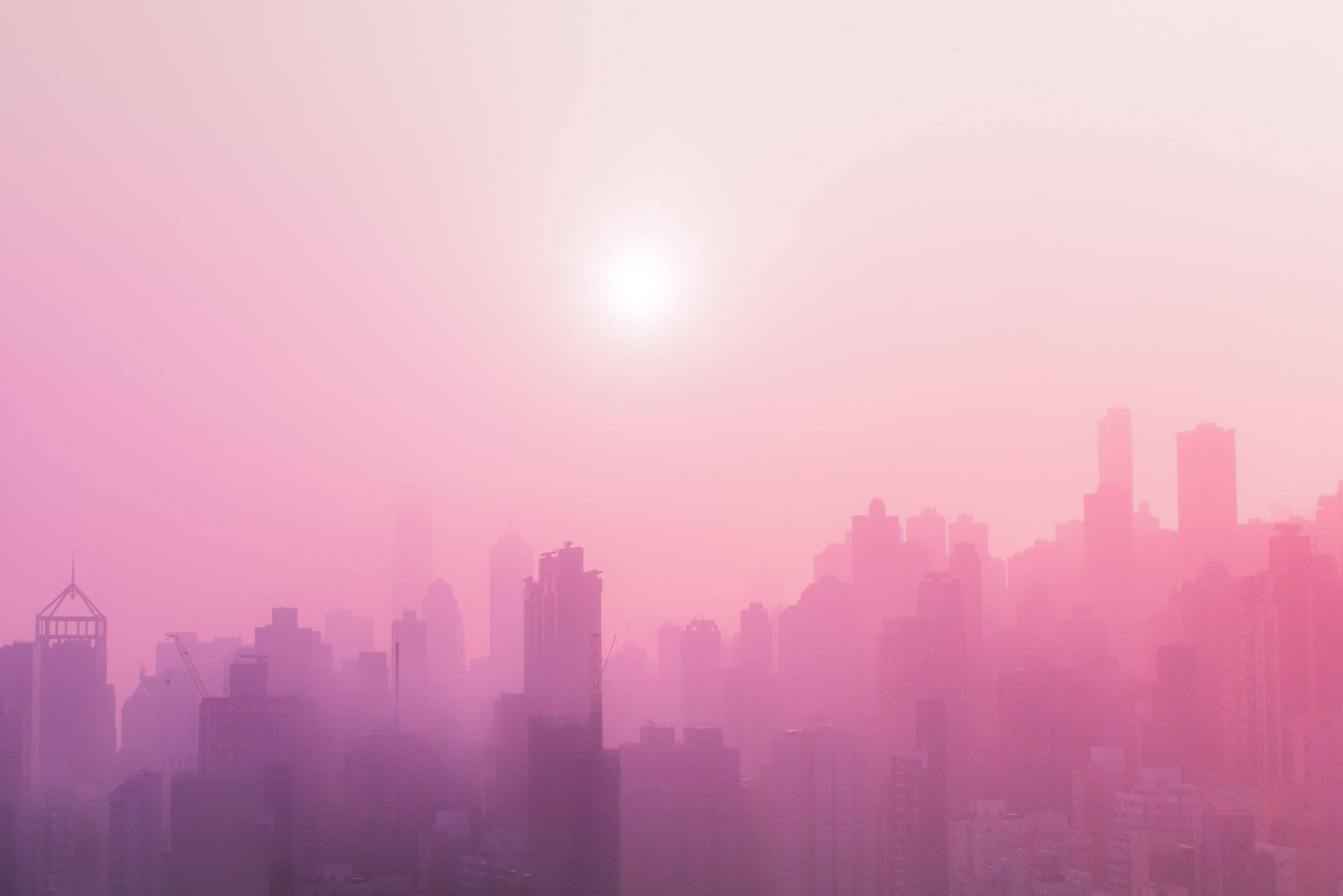 Cute Pink Aesthetic City Skyscraper Picture