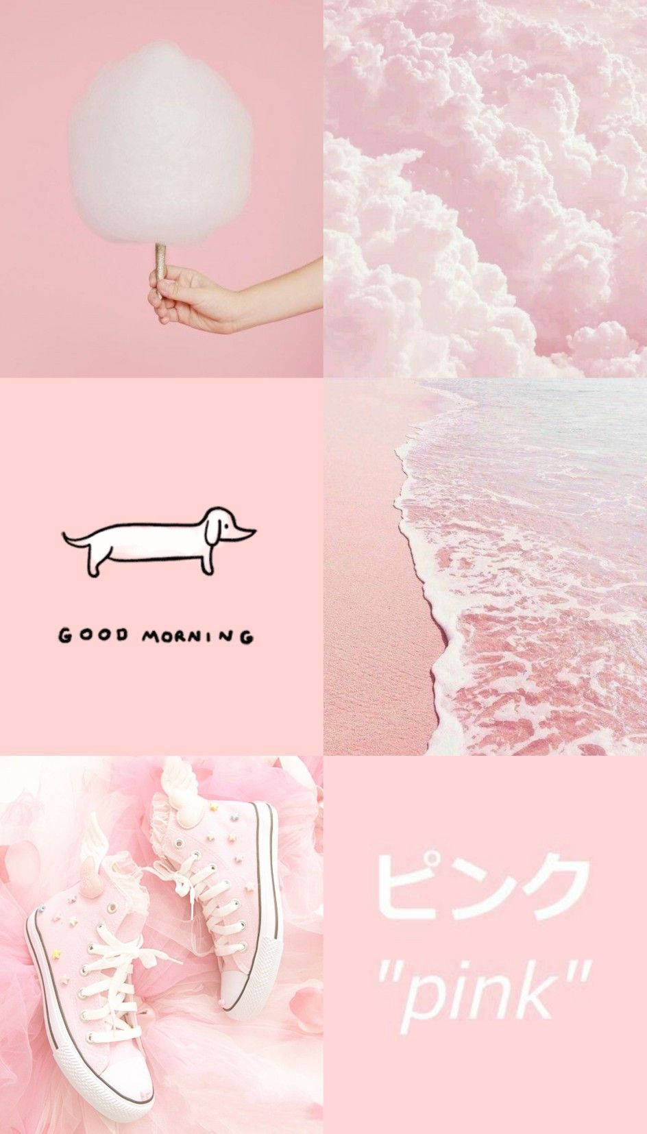 Cute Pink Aesthetic Collage Design Wallpaper