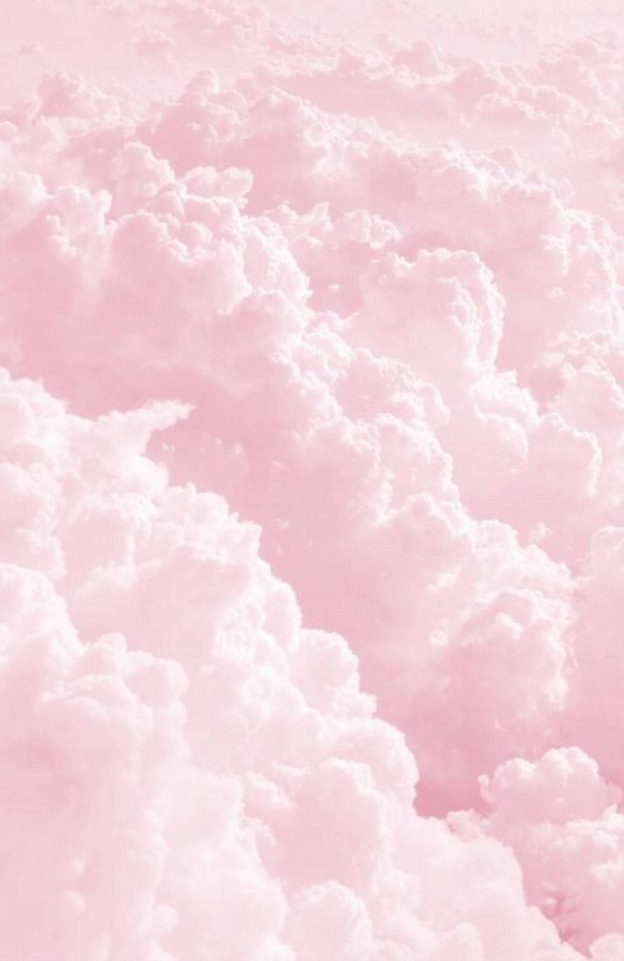 Cute Pink Aesthetic Cumulus Clouds In Sky Wallpaper