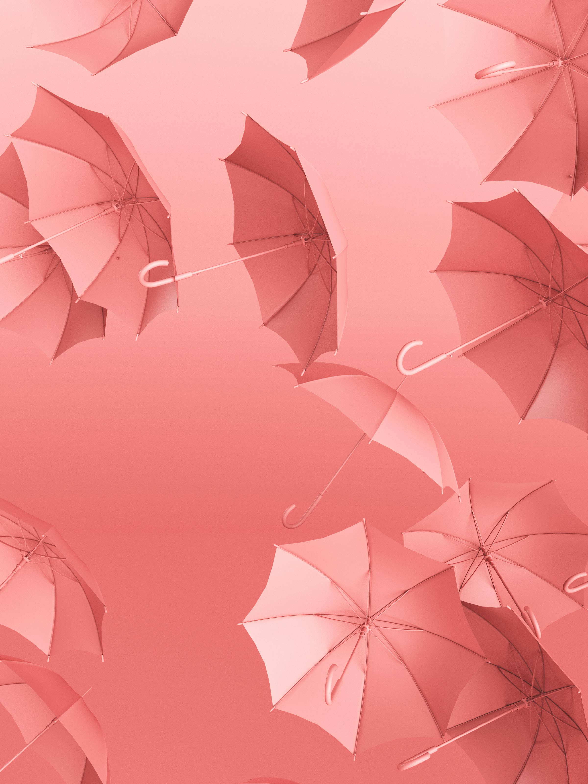 Cute Pink Aesthetic Floating Umbrellas Picture