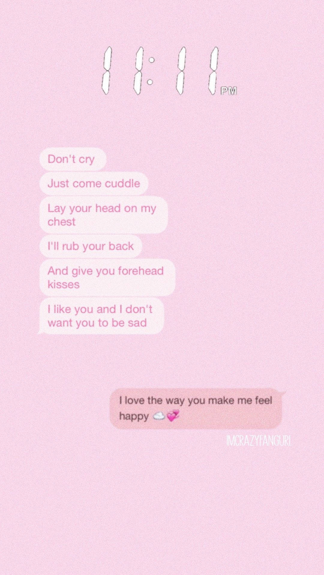 Cute Pink Aesthetic Sweet Text Message Background
