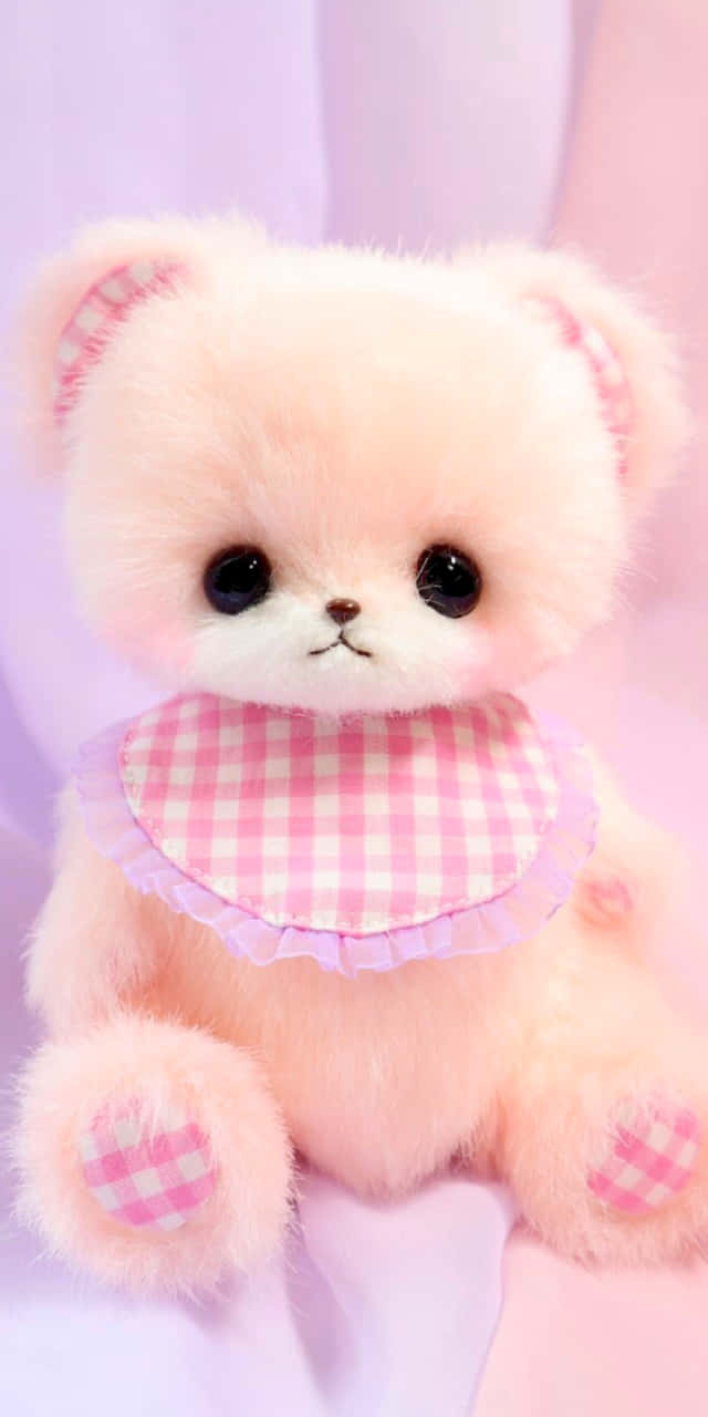 Cute Pink Baby Teddy Bear Wallpaper