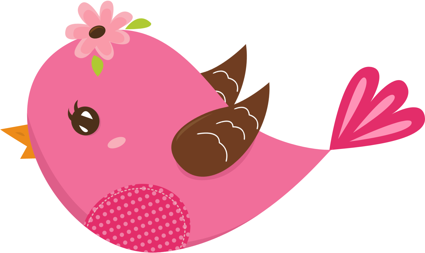 Cute Pink Bird Cartoon PNG