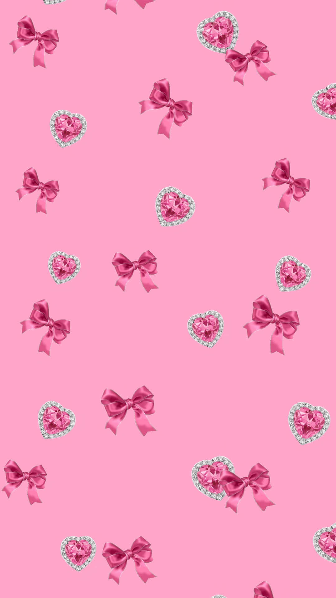 Cute Pink Bow Pattern Wallpaper