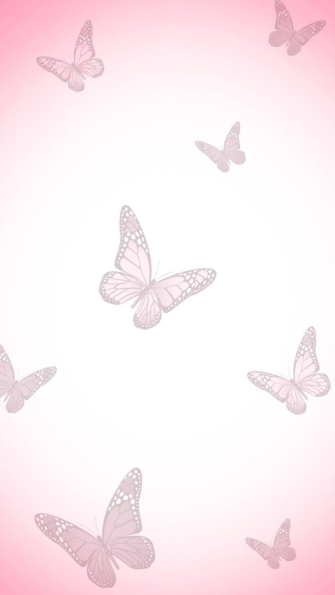 Cute Pink Butterfly On Gradient Pink Background Wallpaper