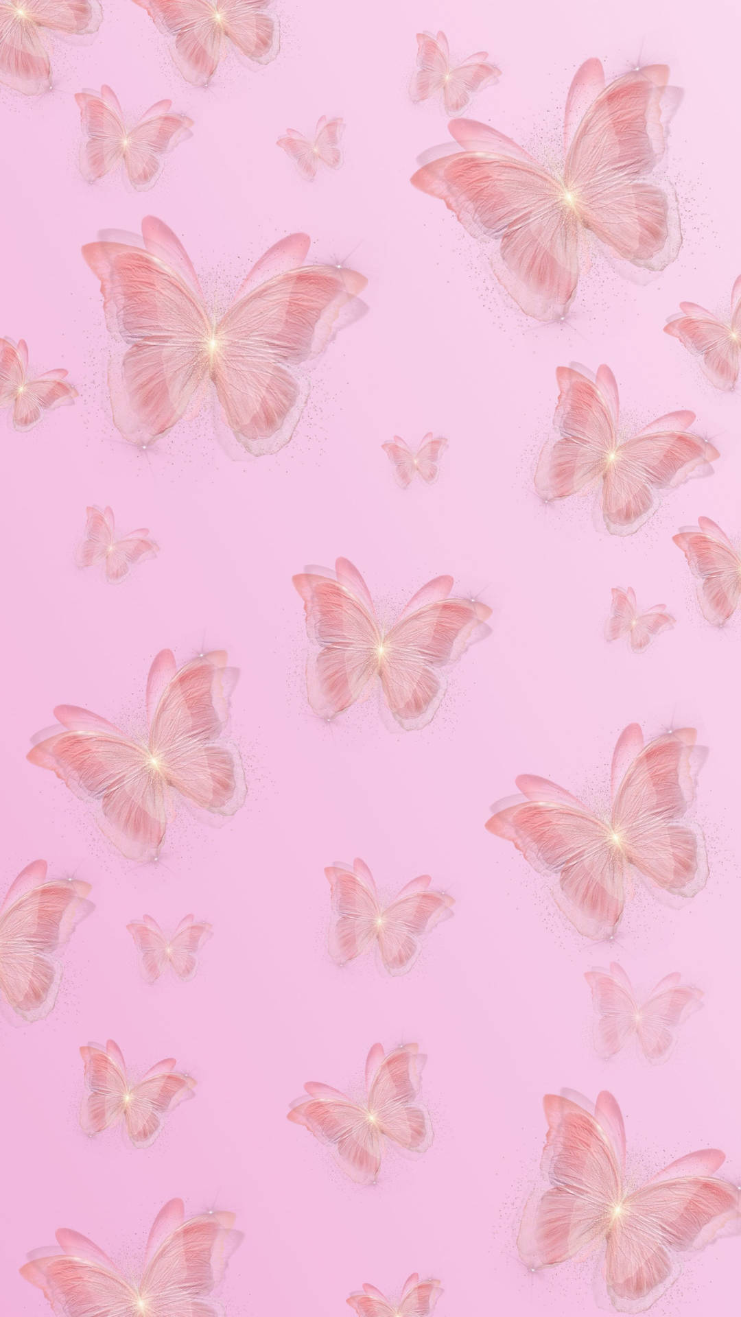 Cute Pink Butterfly Phone Background Wallpaper