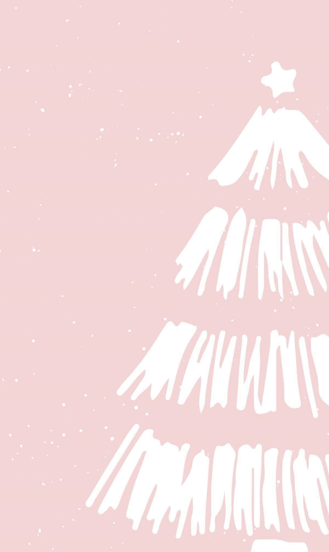 Minimalist Cute Pink Christmas Tree Wallpaper