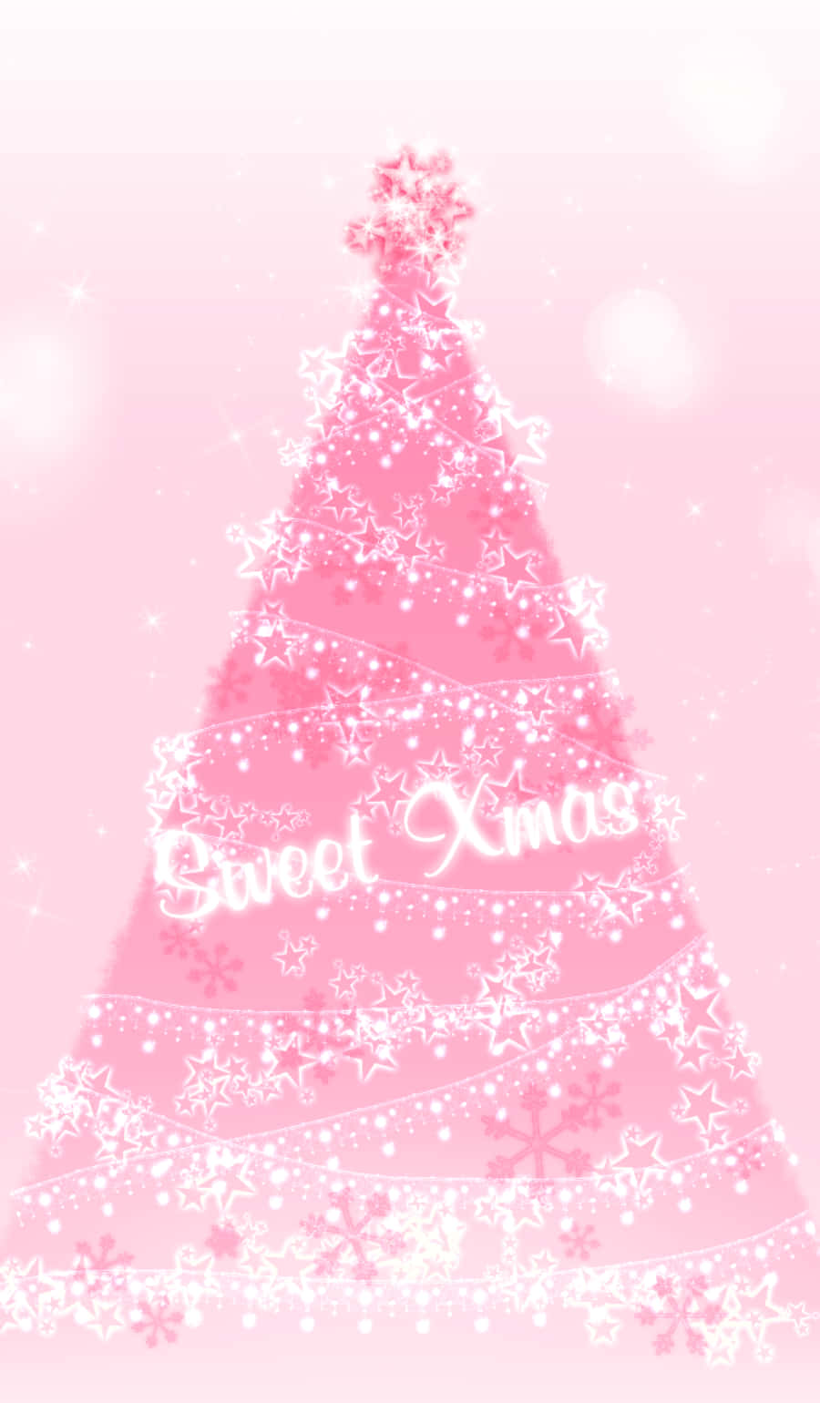 Celebrate the Festive Season in Style with This Cute Pink Christmas Tree Wallpaper