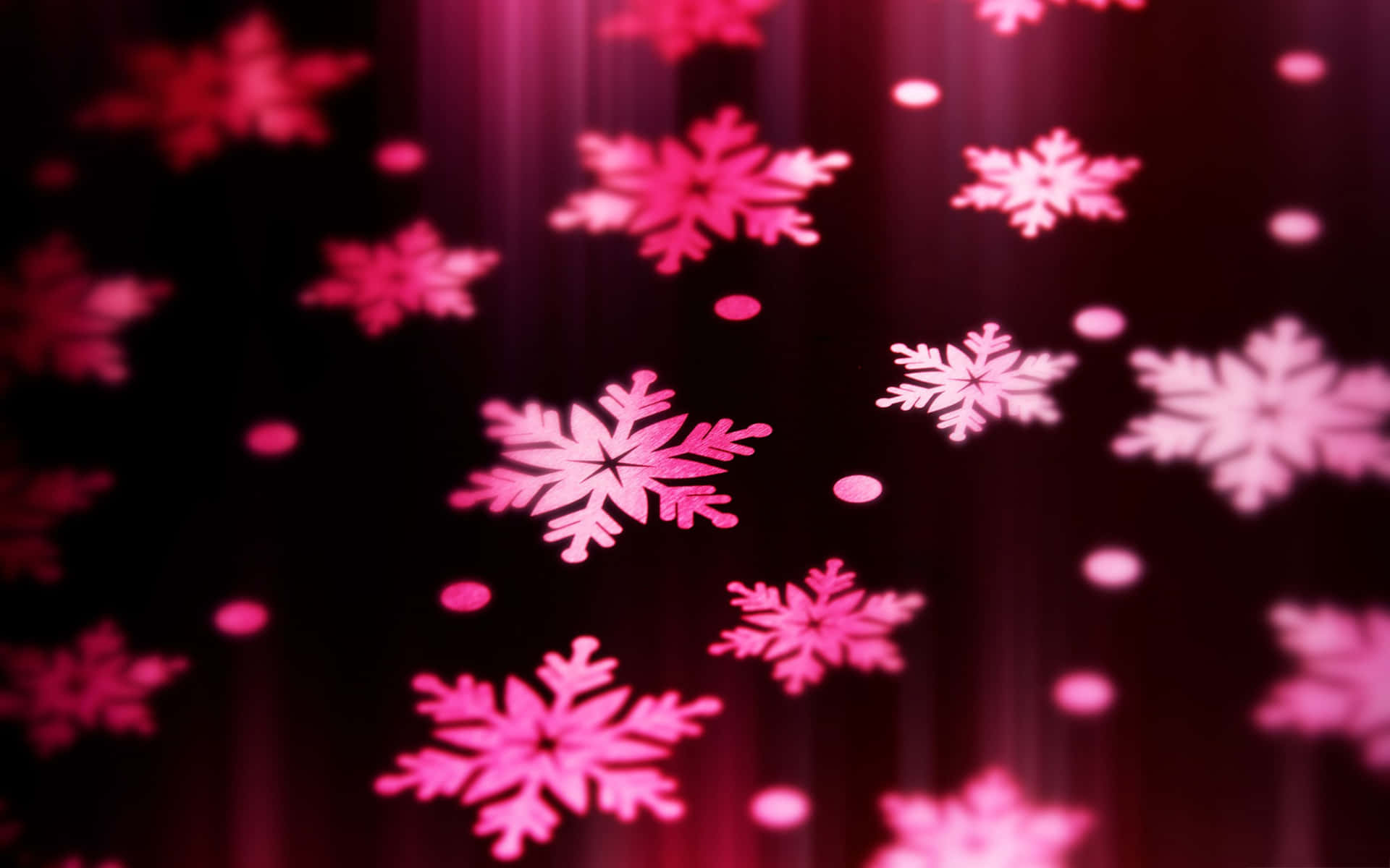 Cute Pink Christmas Snowflakes Pattern Wallpaper