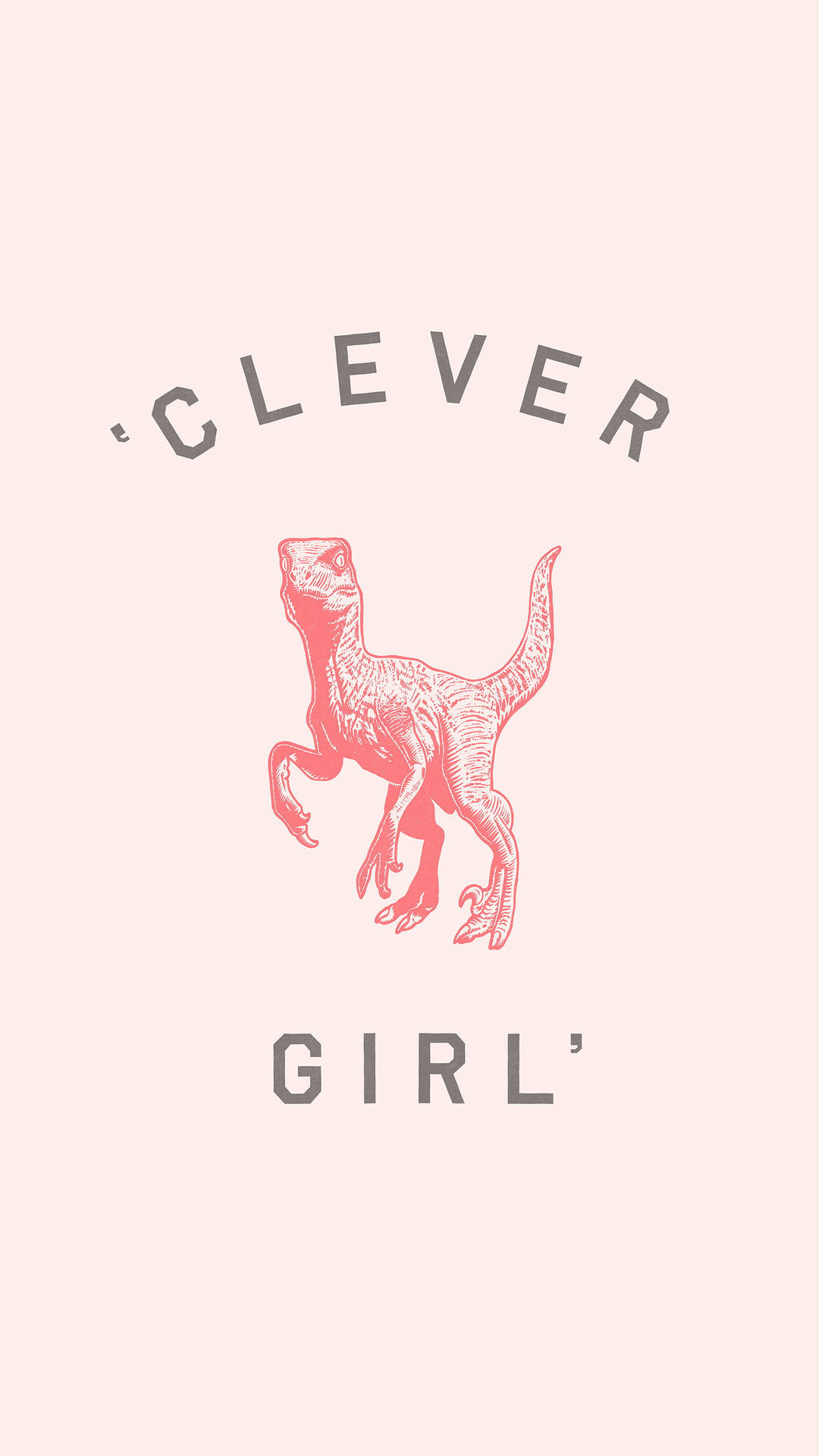 Cute Pink Dinosaur Clever Girl Background