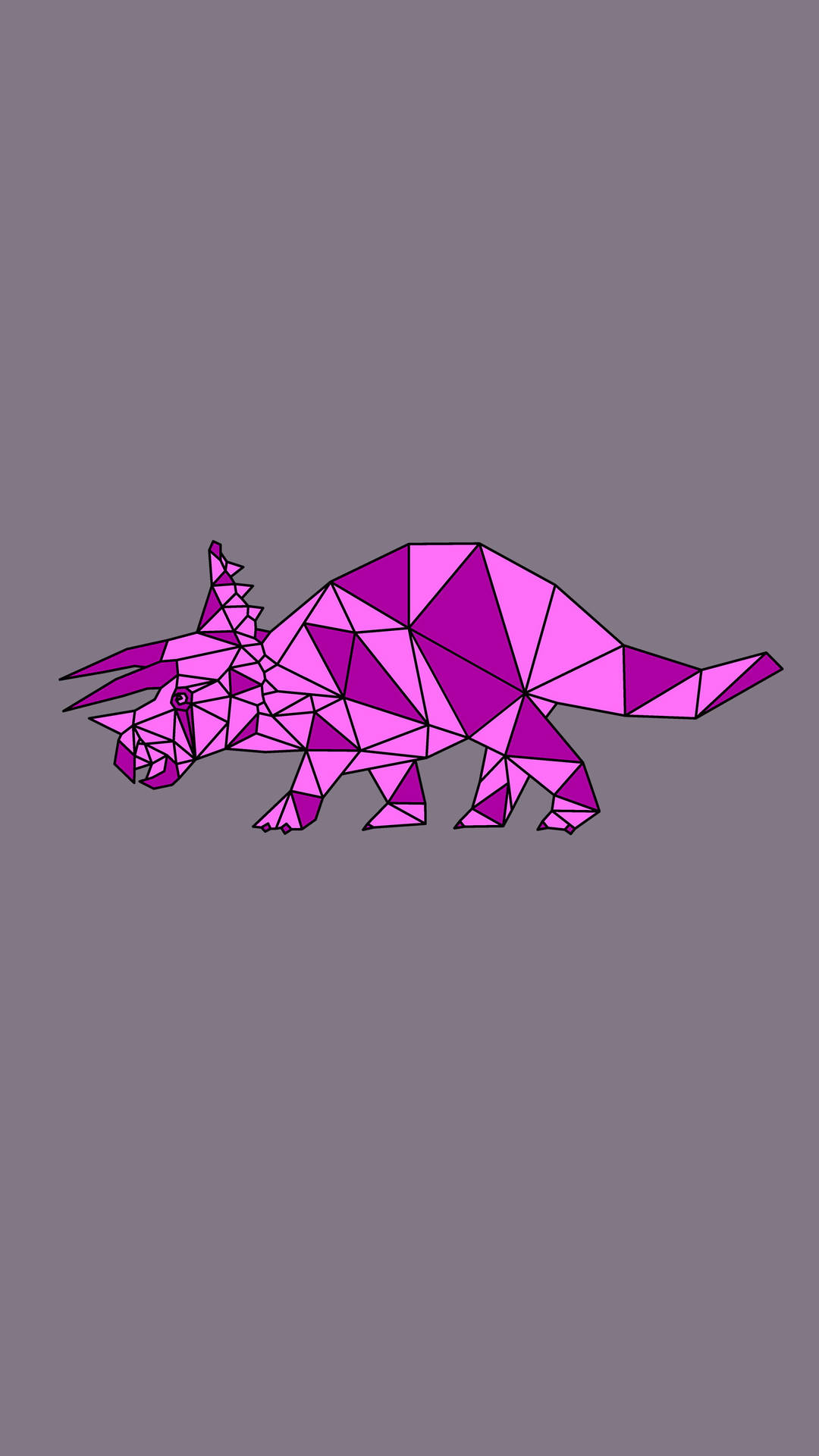Cute Pink Dinosaur Geometric Styracosaurus Background