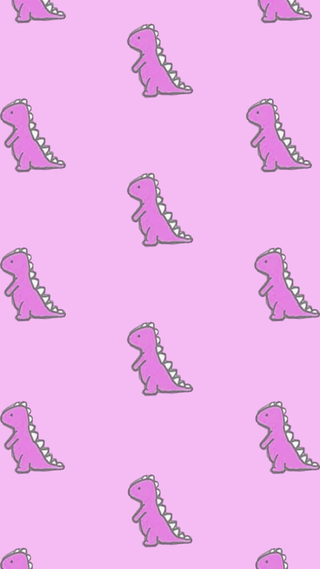 Cute_ Pink_ Dinosaur_ Pattern Wallpaper