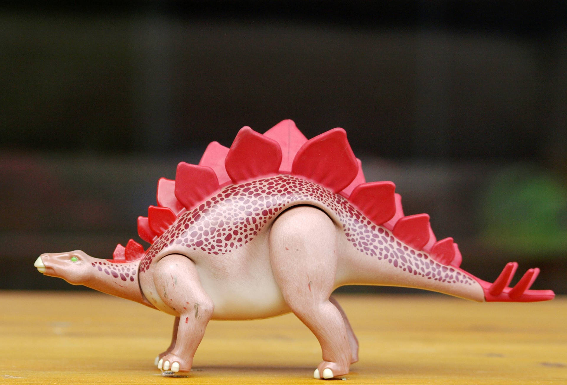 Cute Pink Dinosaur Stegosaurus Toy Background