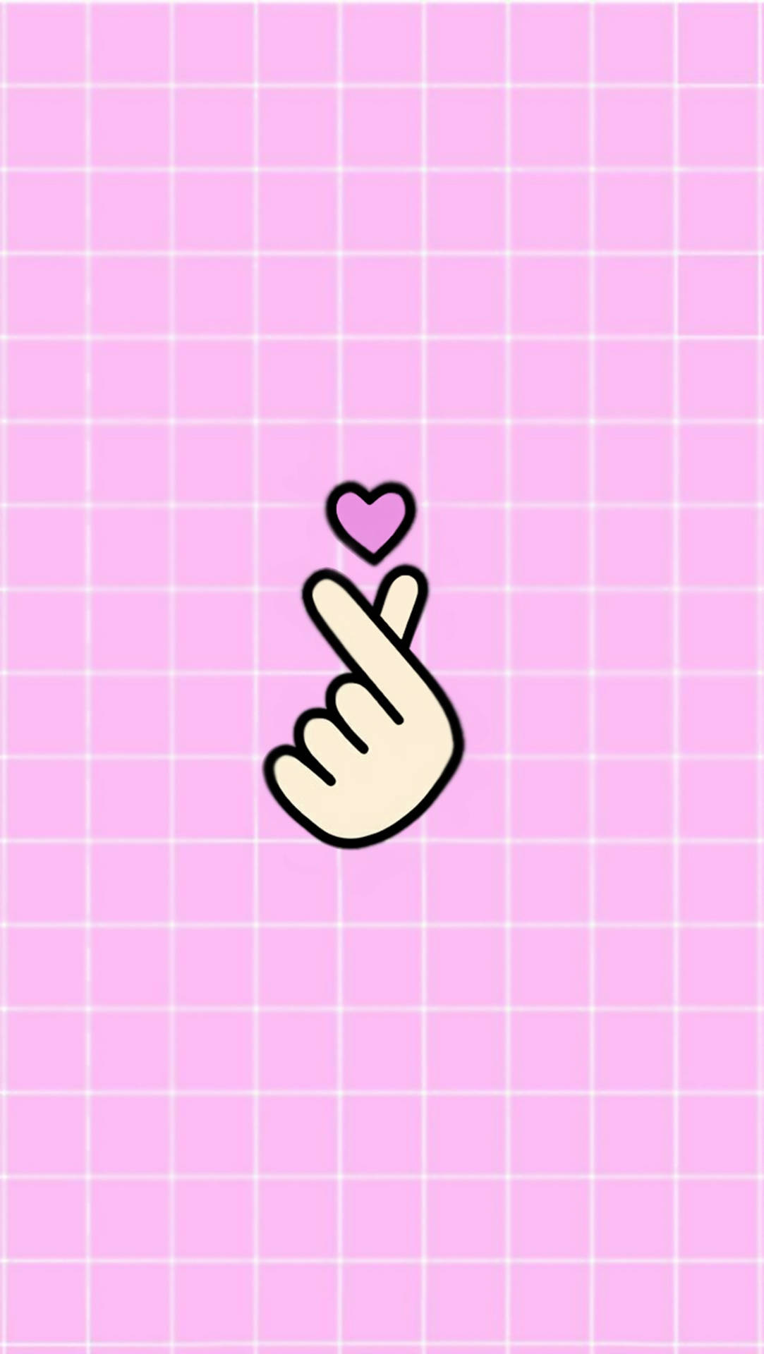 Cute Pink Finger Heart Background