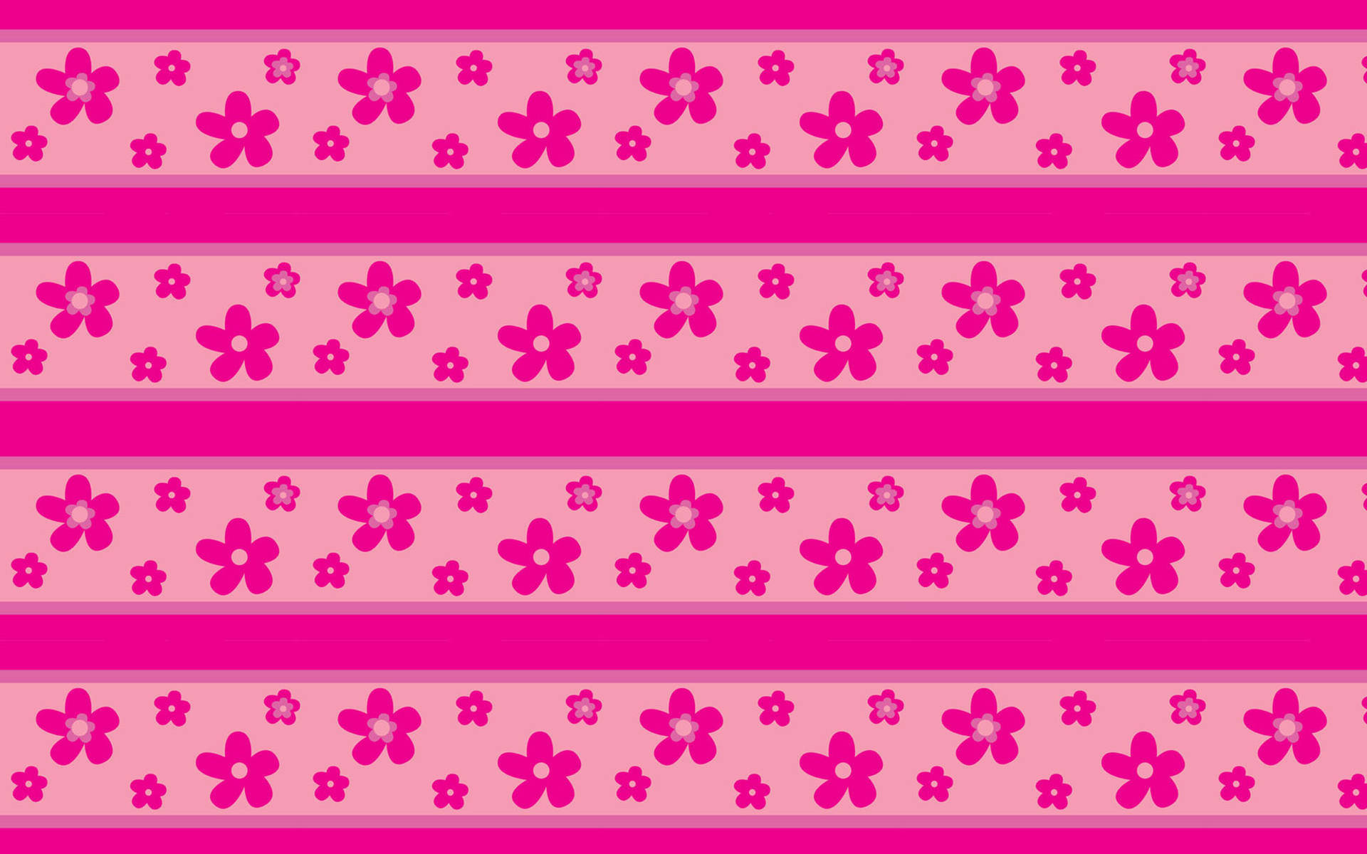 Cute Pink Floral Stripes Background