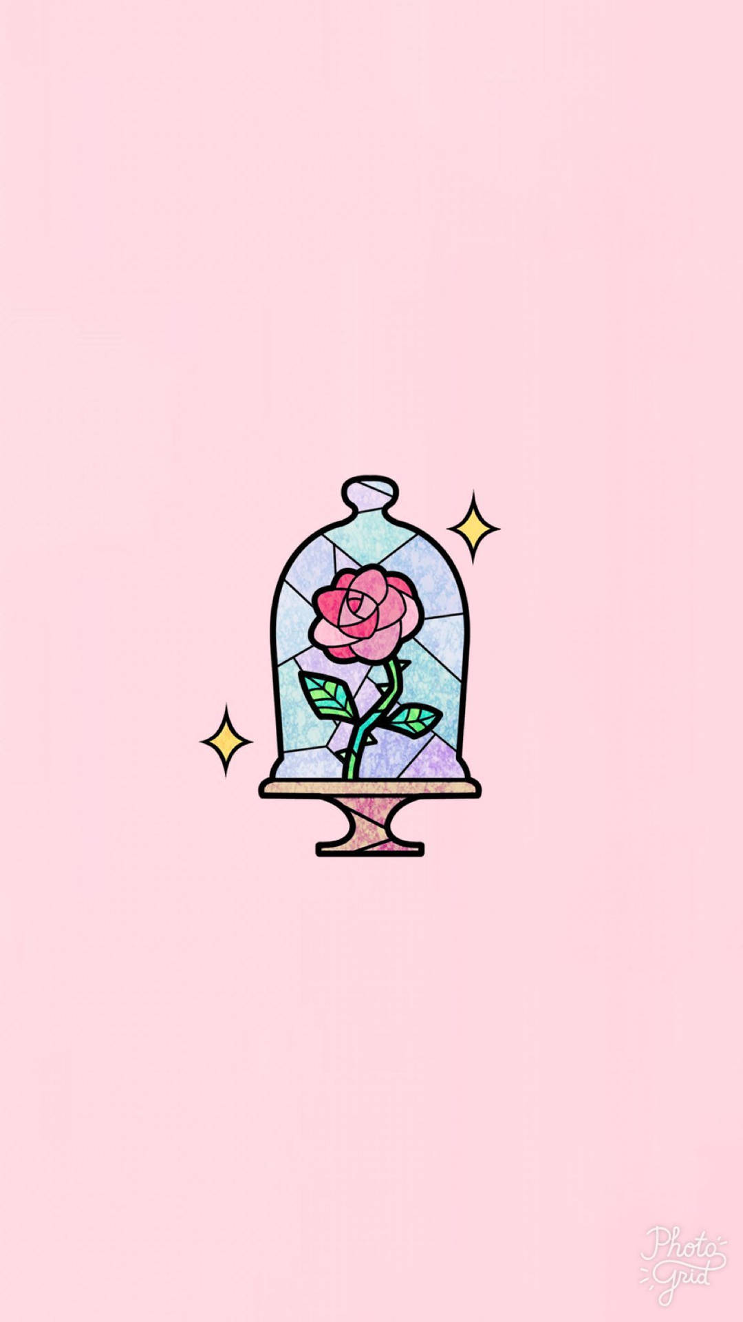 Cute Pink Flower In Glass Container